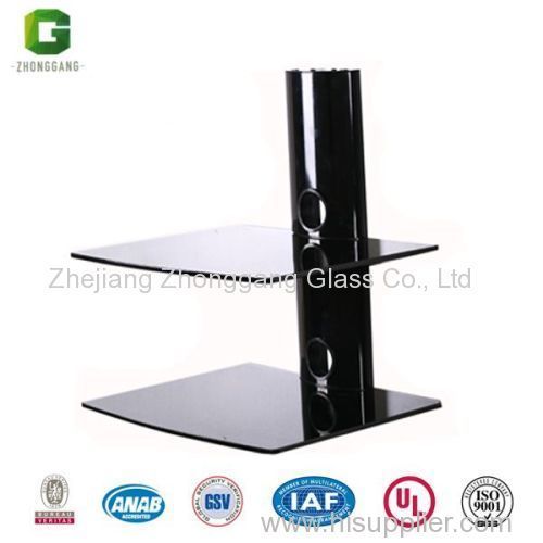 Black DVD Shelf/Wall Mount Shelves for DVD player/Glass Living Room DVD Shelves/DVD Shelf