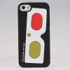 brand new silicone case for Iphone 5 with glass desgin black color