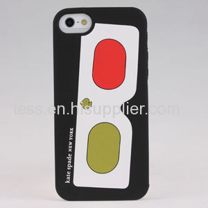 brand new silicone case for Iphone 5 with glass desgin black color