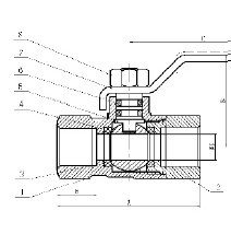 2-Piece Brass Mini Ball Valve Female x Female