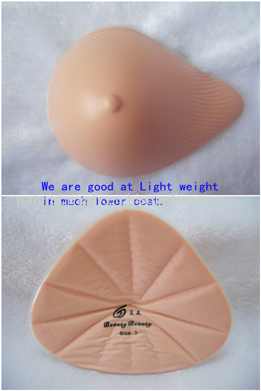 Comfortable wearing lightweight mastectomy breast prosthesis