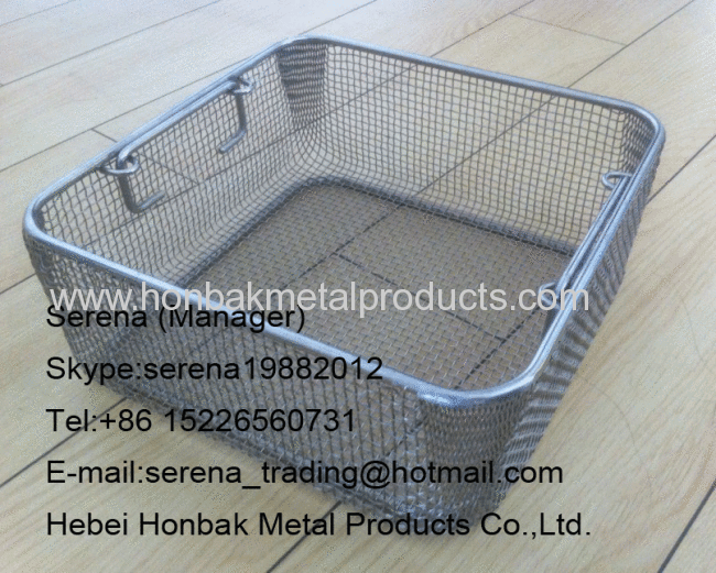 Stainless steel Wire Mesh medical sterilization Basket(L480xW250xH50mm)