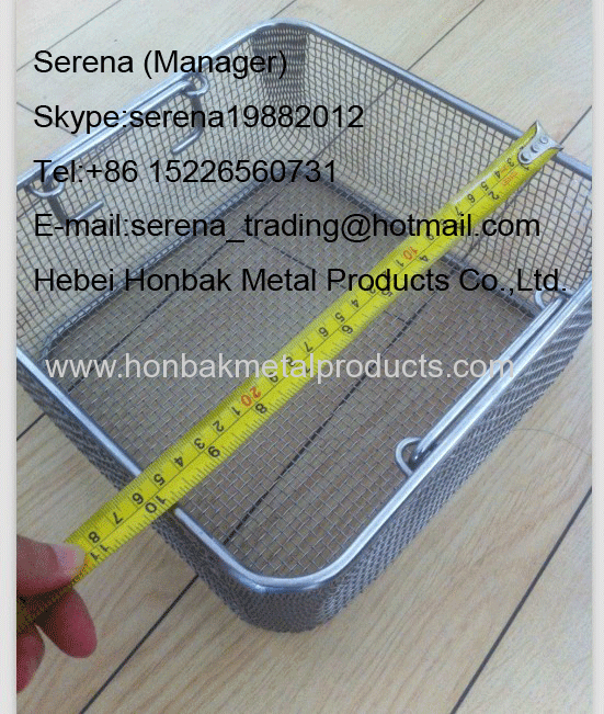 Stainless steel Wire Mesh medical sterilization Basket(L480xW250xH50mm)