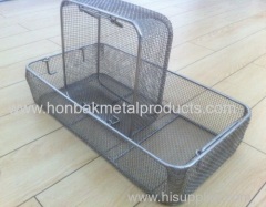 Stainless steel Wire Mesh medical sterilization Basket(L480xW250xH50mm)