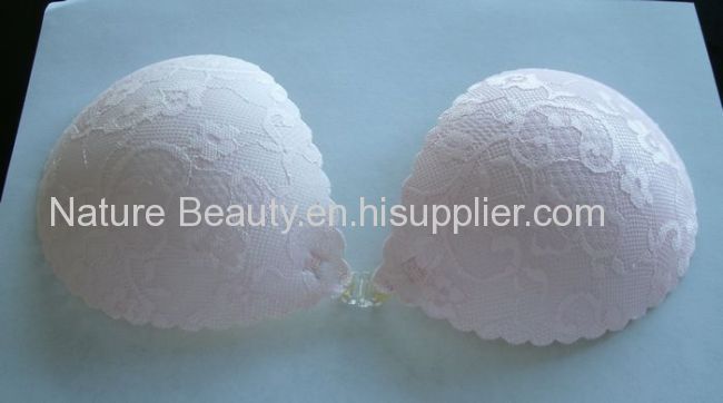 Fashion airy breathable push-up black lace silicone seamless bra