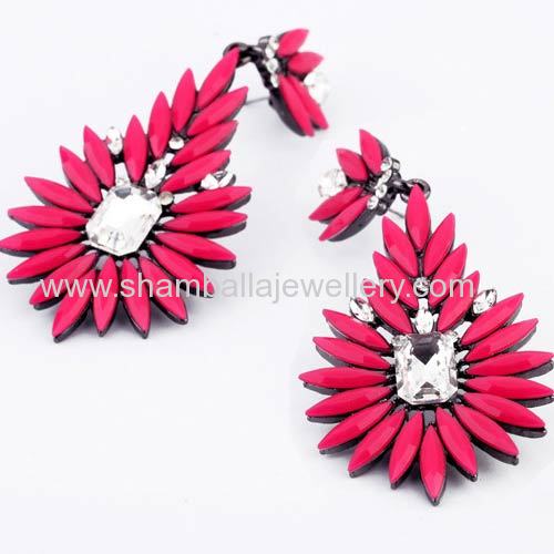 fashionable costume jewellery shourouk flower earrings for women 2013