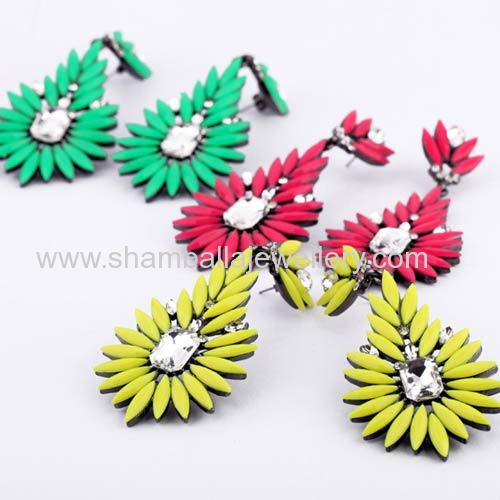 fashionable costume jewellery shourouk flower earrings for women 2013