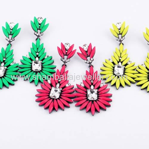 fashionable costume jewellery shourouk flower earrings for women 2013