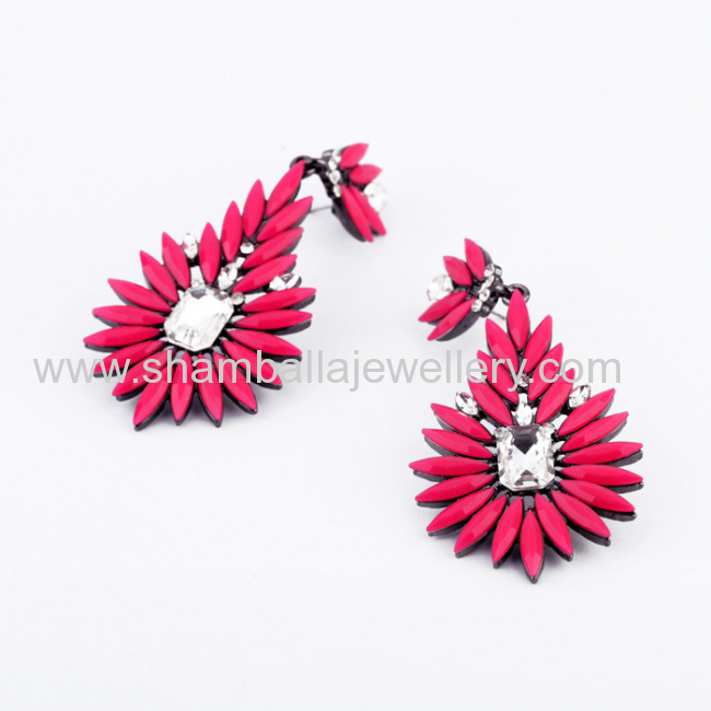 fashionable costume jewellery shourouk flower earrings for women 2013