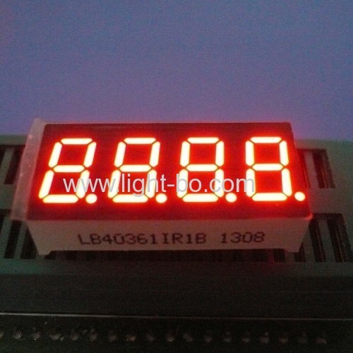 Super bright amber 9.2mm(0.36") 4 digit 7 segment led display common cathode for digital indicator