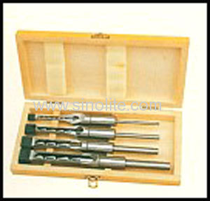 Mortising chisel and bit 4pcs/set 6-10-13-16mm (1/4", 3/8", 1/2", 5/8") packed in wooden box