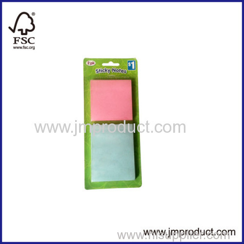 2pk sticky note pads in blister card