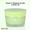 5ml 15ml 30ml 50ml V shaped green cosmetic jar