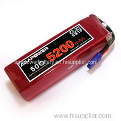 AGA Power Lipo Battery 5200mah 50C 22.2V 6S1P for RC Model