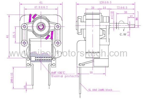 The motor for oven / synchronous motor YJ61--20