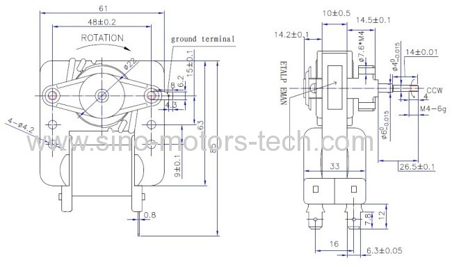 The motor for oven / synchronous motor YJ61--20