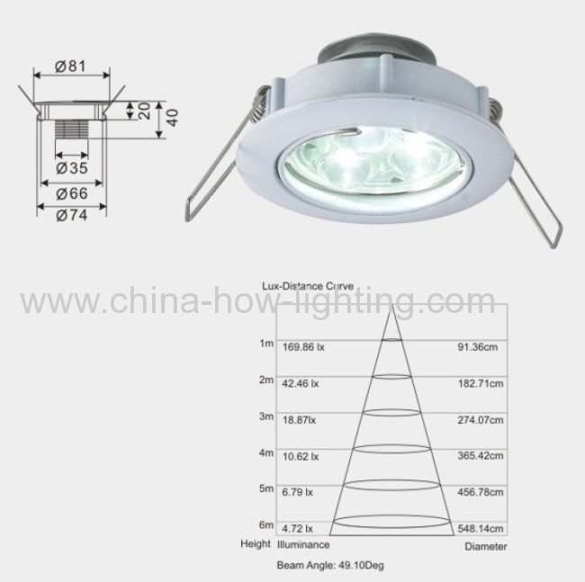 3W LED DownlightCeiling Light