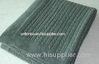100% Dark Green Cashmere Throw Blanket , Cable Knitted Throw