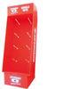 Red Carton Hook Display Stands Shelf For Keychain , Shelving Hooks