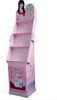 OEM Pink 157g Art Paper Cardboard Cosmetic Display Stands Gold / Silver Hot Stamping