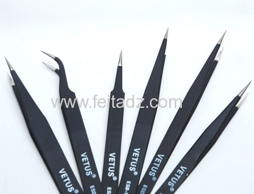 VETUS stainless steel anti-static high precision tweezers