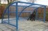 Custom Blue Iron Metal Display Stands Bicycle Rack In Public