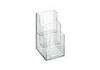 3 Tier Clear Brochure Display Racks , Wall Mount Magazine Rack