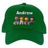 Green Baseball Caps For Children , Polyester Cute Kids Baseball Caps With Cartoon Design