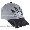 100% Cotton Customized Grey Mens Baseball Cap , Flat Embroidery 6-Panel 58cm Sports Hats