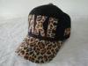 Applique / Printing Leopard Ladies Fitted Baseball Caps , Strap Closure 6 Panel Hats
