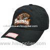 Cotton Ladies Baseball Caps With Metal Buckle , Promotional Black Racing Cap With 3d Embroidery Logo