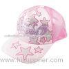 5 / 6 Panels Embroidery Pink Ladies Baseball Caps , Azo-Free Pantone Hats For Women