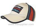 Polyester / Acrylic / Cotton Racing Baseball Caps Embroidery , 6 Panel Curve Brim Flexfit Hats