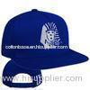 Flat / 3D Embroidery Blue Hip Hop Caps with Velcro Buckle 58cm For Kids