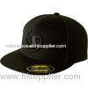 Azo-Free Cotton Black 58cm Hip Hop Caps With Brass / Velcro Buckle For Men