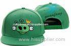 Embroidered Knitted Green Hip Hop Caps For Children 48cm - 55cm With Brass Buckle