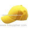 Six Panel Yellow Children Snap Backs Hip Hop Caps Striped With 3d Embroidered Logo , Cowboy Caps