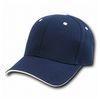 Striped Plain Fitted Visor Baseball Cap With 6 Embroidery Eyelets