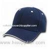 Striped Plain Fitted Visor Baseball Cap With 6 Embroidery Eyelets