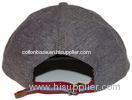 100% Cotton Brown 58cm Strap Back Hats With Adjustable Velcro / Metal Strap
