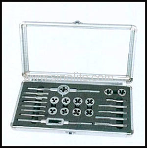 24pcs Inch tap and die set packed in aluminium case