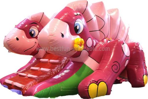 Pink Blow Up Single Lane Dino Slide