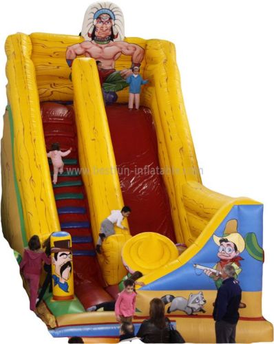 Yellow Front Load Inflatable Pirate Ship Water Slide