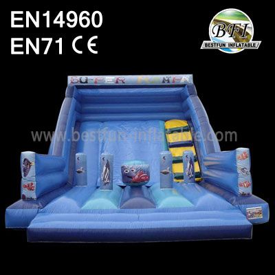 Blue Super Rampa Inflatable Slide Jumper Combo