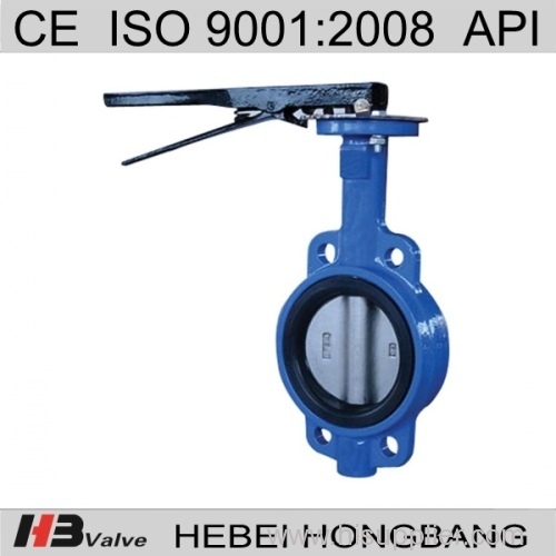 3 inch hand lever operated cast iron ansi wafer type butterfly valve without pin