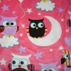 The owl printed short plush fabric