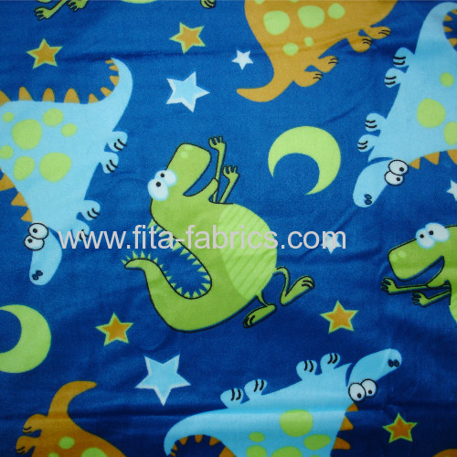 Dinosaur Ages printed soft velboa fabric