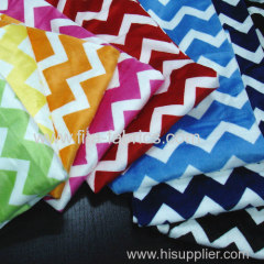 Zigzag printed soft velboa fabric