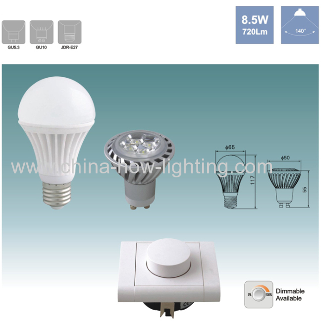 6-17V 8.5W 720lm E27 Dimmable LED Bulb