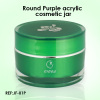 Green round acrylic cosmetic jars sample containers